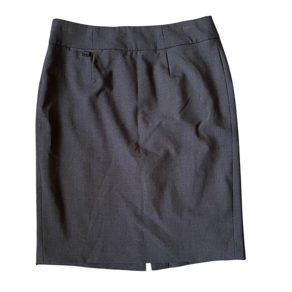 Calvin Klein Womens/Teen Charcoal Straight Skirt Size 4 Slit in back Petite - Picture 1 of 7